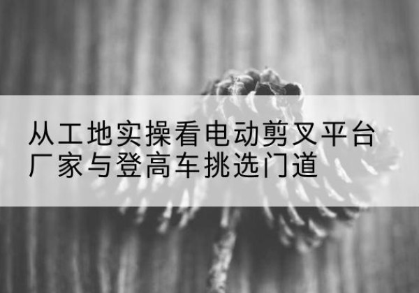 璧山区电动剪叉升降平台厂家-从工地实操看电动剪叉平台厂家与登高车挑选门道